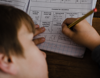 Positive Ally child doing homework